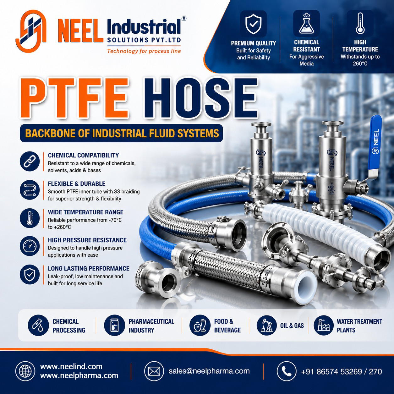 PTFE Hose Backbone of Industrial Fluid